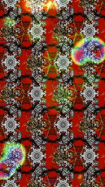 Gri, kırmızı ve kahverengi renkte çiçekler. Raster düz çiçek çizim deseni. Tasarım hediye paketi, tebrik kartları, posterler ve afiş tasarımı.