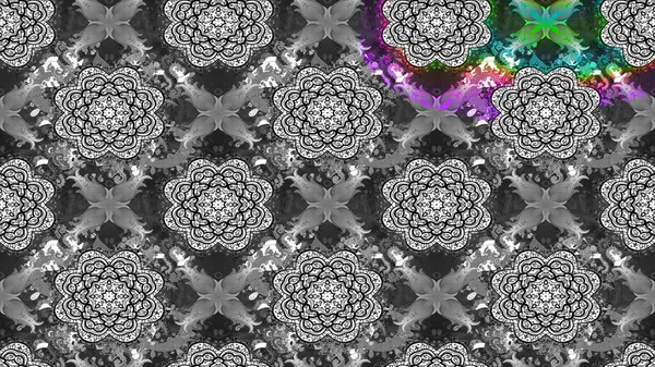 Gri renkli çiçekler. Raster Illustrasyon 'daki Çiçek Deseni' nin son moda çizimi. Düz Çiçek Elementleri Tasarımı. Renkli Yaz Teması çizim şablonu.