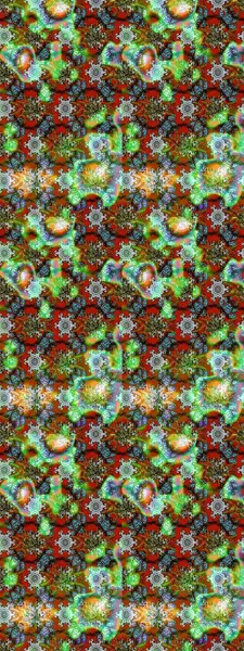 Çok yeşil, kahverengi ve nötr küçük çiçekler ve yeşil, kahverengi ve nötr renklerdeki komik böcekler, raster deseni, illüstrasyon.