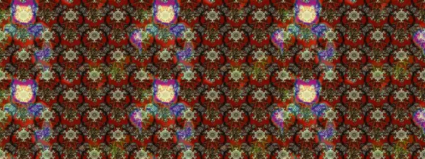 Kahverengi, kırmızı ve gri renklerde. Raster illüstrasyonu. Çiçekli güzel suluboya desen.