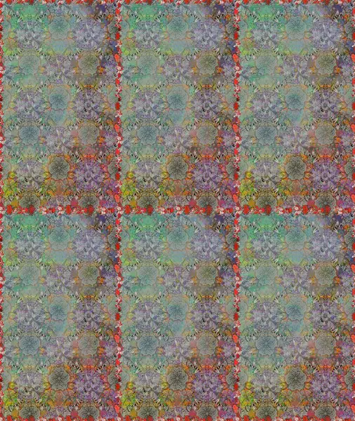 Güzel kumaş deseni. El çizimi. Raster illüstrasyonu. Çiçekler, dallar, otlar ve çiçekler.