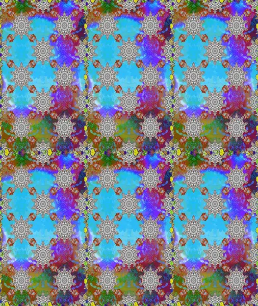 Sevimli çiçek raster deseni. Mavi ve gri renkte çiçekler. Kusursuz Renksiz Bahar Temalı Kusursuz Arkaplan. Düz Çiçek Elementleri Tasarımı.