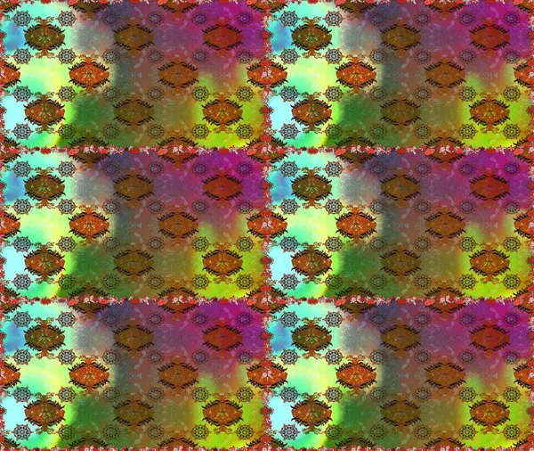 Raster illüstrasyonu. Güzel kumaş deseni. Hoş bir çiçek geçmişi var. Küçük bir çiçekte kusursuz desen.