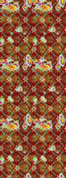 Çiçeksel elementlerle süslenmiş zarif raster dokusu. Parlak çiçekli kahverengi, kırmızı ve nötr renklerde soyut çizim deseni. Küçük çiçekte şirin bir çiçek deseni var..