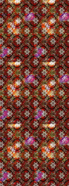 Raster deseni. Bahar çiçekleriyle desen dallı, kahverengi, kırmızı ve siyah renkler çiçekli siluet.