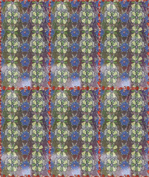 Raster illüstrasyonu. Şirin çiçek elementleri. Gri ve nötr renkte çiçekler. Kusursuz..