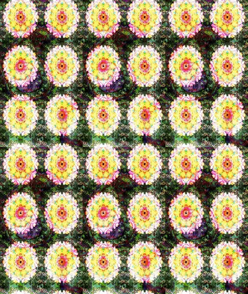 Sevimli çiçek raster deseni. Düz Çiçek Elementleri Tasarımı. Sarı renkli çiçekler. Renk Bahar Teması eskiz şablonu.