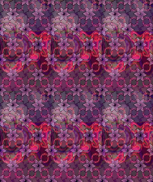 Çiçeksel fantezi tasarımı ve parlak bir arka plan çizimi. Düz Çiçek Elementleri Tasarımı. Renkli Bahar Teması çizim şablonu.