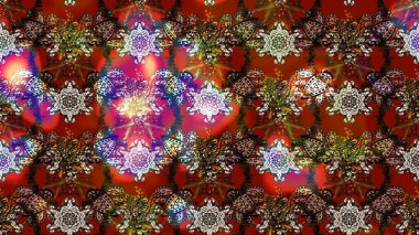 Düz Çiçek Elementleri Tasarımı. Kahverengi, kırmızı ve nötr renklerde çiçekler. Sevimli çiçek raster deseni. Renkli Bahar Teması çizim şablonu.