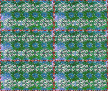 Manzaralı çiçek deseni. Çiçek kompozisyonu, el boyası, hassas şablon. Sevgililer günü ve tebrik kartı konsepti için şık bir davetiye. Üst görünüm, yumuşak yeşil ve mavi renk.