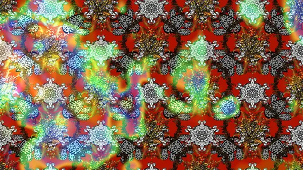 Şirin çiçekler. Çizgi çizimi kalıbı. Raster Moda kumaş deseni.