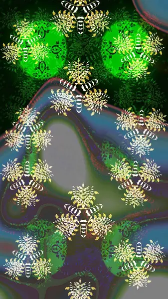 Yeşil renkli çiçekler. Gömlek, arka plan modelini çiz. Tropik çiçekler.