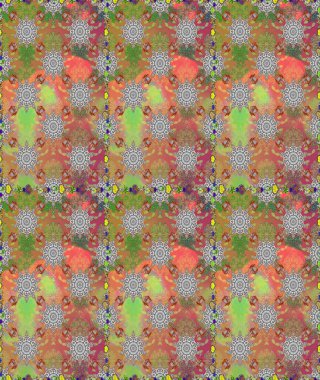 Raster Illustrasyon 'da moda olmayan çiçek deseni. Düz Çiçek Elementleri Tasarımı. Gri ve kahverengi renkli çiçekler. Renkli Yaz Temalı Kusursuz Arkaplan.