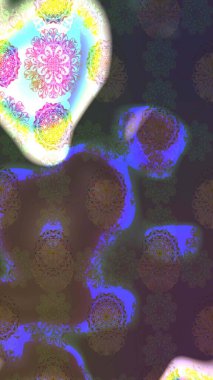 Raster illüstrasyonu. Kahverengi yapraklı yabani çiçekler. Suluboya, elle çizilmiş. Taslak arkaplan deseni.