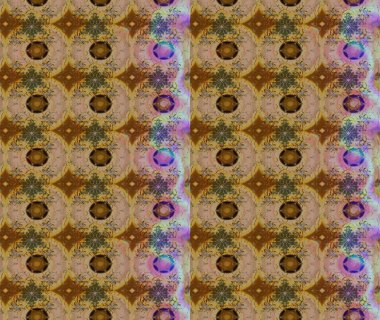 Küçük çiçekteki sevimli çiçek deseni. Varicolobrown Raster çizimi. Birçok kahverengi ve soyut çiçekli tropikal çizim deseni.