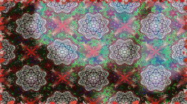 Raster illüstrasyonu. Güzel kumaş deseni. Raster illüstrasyonunda kusursuz çiçek deseni. Gri ve nötr renklerde.