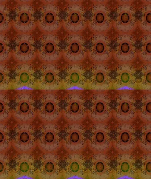 Asya tekstil tarzında. Düz Çiçek Elementleri Tasarımı. Raster illüstrasyonu. Çiçek desenli çizim. Kahverengi renkli çiçekler. Renkli Bahar Teması çizim şablonu.