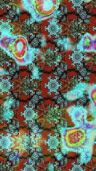 Tekstil, tebrik kartı, boyama kitabı, telefon kılıfı baskısı için kullanılabilir. Raster Henna dövme stili. Kızılderili desenli desenli desenli şal deseni. Etnik Mandala süsü.