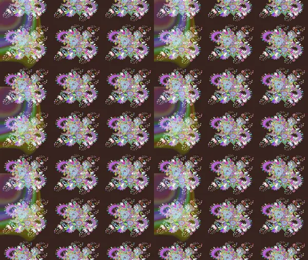 Taslak dekoratif arka plan, çiçek mandala. Çiçek. Mor renklerde. Raster illüstrasyonu.