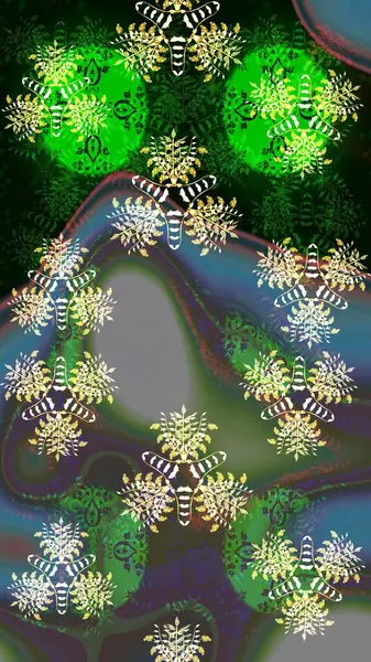 Yeşil renkli çiçekler. Gömlek, arka plan modelini çiz. Tropik çiçekler.