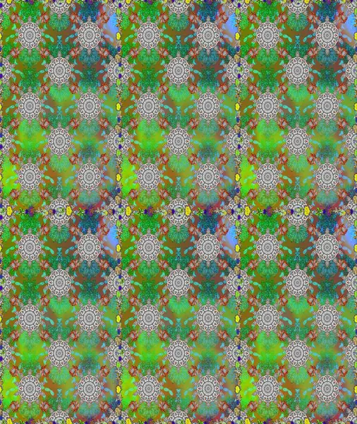 Güzel kumaş deseni. Renkli Bahar Temalı Kusursuz Arkaplan. Düz Çiçek Elementleri Tasarımı. Karalama çiçeği. Zentangle soyut çiçekleri. Raster illüstrasyonu.