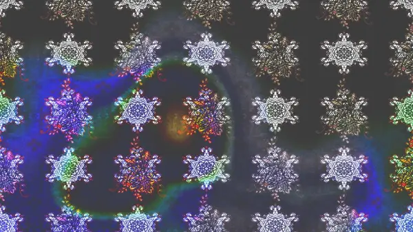 Gri renkli etnik çiçekli zarif eskiz deseni. Asya Tekstil 'inde Raster Çiçek İllüstrasyonu.