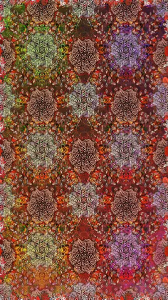 Raster deseni. Organik elementler. Suluboya etkisi. Botanik kusursuz desen.