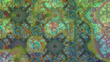 Kusursuz çiçek deseni duvar kâğıdı olarak kullanılabilir. Yeşil ve kahverengi renkli çiçekler. Raster illüstrasyonu.