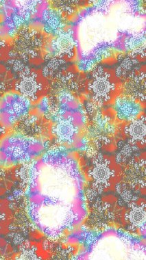 Çiçek deseni. Renkli Bahar Teması eskiz kalıbı. Raster güzel kumaş deseni çiziyor. Düz Çiçek Elementleri Tasarımı.