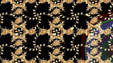 Suluboya çizimi. El çizimi. Siyah, bej ve kahverengi renkli çiçekler. Çiçekli çizim deseni.