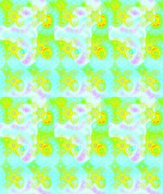 Sketch Colour Spring Theme eskiz kalıbı. Yeşil renkli çiçekler. Düz Çiçek Elementleri Tasarımı. Sevimli çiçek raster deseni.