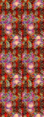 Sevimli çiçek raster deseni. Kahverengi, kırmızı ve bej renkli çiçekler. Düz Çiçek Elementleri Tasarımı. Renkli Bahar Teması çizim şablonu.