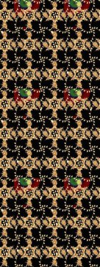 Raster - stok. Siyah çiçekli eskiz deseni, suluboya çiçek deseni, sevimli çiçek, duvar kağıdı, kart veya kumaş için fayanslı.