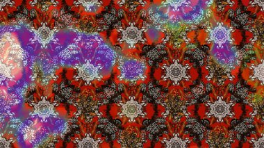 Süslü kumaş deseni. Çiçekli çiçek deseni, suluboya. Raster deseni.