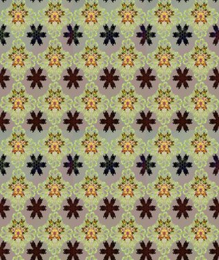 Raster Çiçek İllüstrasyonu güzel tekstil. Tarafsız renklerde etnik çiçeklerle zarif bir eskiz..