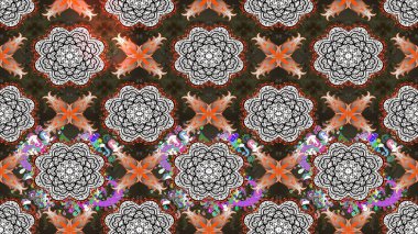 Raster. Gri renkli güzel çiçekli çizim deseni, suluboya çiçek deseni, duvar kağıdı, kart veya kumaş için fayanslı..