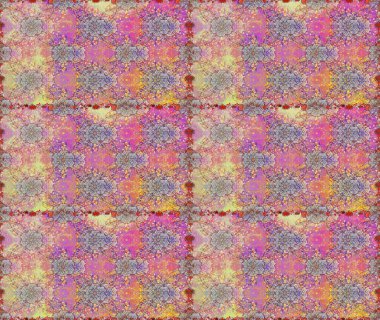 Suluboya, elle çizilmiş. Vadinin çiçekleri tarafsız ve pembe renklerde. Kusursuz bir arka plan modeli. Raster - stok.