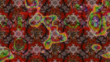 Moda baskısı. Çiçeğin suluboya çizimlerinin mükemmel deseni. Dekorasyon ve tasarım için güzel bir desen. Eski model. Suluboya çizim kalıbı. Raster illüstrasyonu.