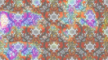 Gri, nötr ve bej renkli etnik çiçeklerle zarif bir eskiz deseni. Asya Tekstil 'inde Raster Çiçek İllüstrasyonu.