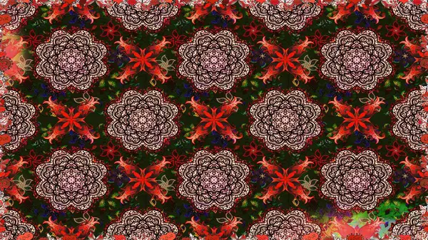 Şirin çiçek elementleri. Raster illüstrasyonu. Kusursuz desenli, modaya uygun kumaş deseni. Renkli Bahar Temalı Kusursuz Arkaplan. Düz Çiçek Elementleri Tasarımı.