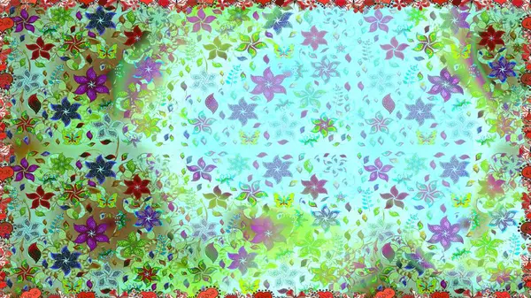 Güzel çiçek desenli küçük çiçek. Çiçekler, suluboya ile sorunsuz çiçek desenli. Raster desen.