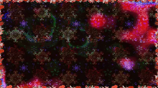 Raster suluboya çiçek deseni, narin çiçekler, siyah ve kahverengi çiçekler, tebrik kartı şablonu. Raster Güzel kumaş deseni.