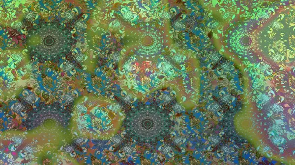 Kusursuz çiçek deseni duvar kâğıdı olarak kullanılabilir. Yeşil ve kahverengi renkli çiçekler. Raster illüstrasyonu.