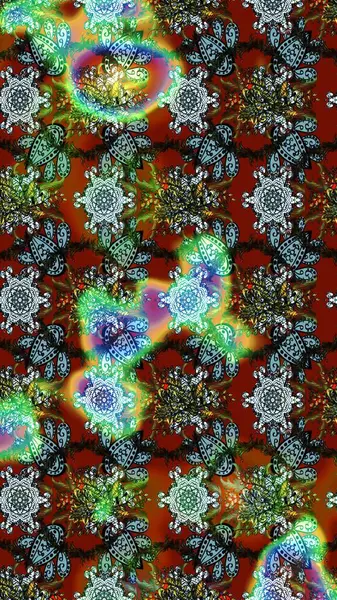 Düz Çiçek Elementleri Tasarım Raster illüstrasyonu. Renkli Bahar Teması eskiz kalıbı. Yeşil, kahverengi ve mavi renkli çiçekler. Çiçek eskiz kalıbı geçmişi.