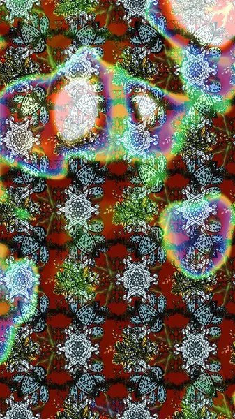 Güzel kumaş deseni. Küçük çiçekteki sevimli çiçek deseni. Güzel karalamalı çiçek desenli çizim. Raster illüstrasyonu.