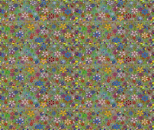 Renkli Bahar Temalı Kusursuz Arkaplan. Raster Şirin kumaş deseni. Düz Çiçek Elementleri Tasarımı. Kusursuz bağbozumu.