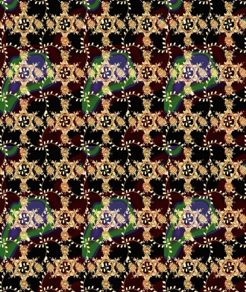 Eski usul küçük çiçekli şirin bir eskiz deseni. Moda arka planında parlak buketler. Raster illüstrasyonu. Kumaş, duvar kâğıdı ve kağıda yazdırmak için gelişen arkaplan.