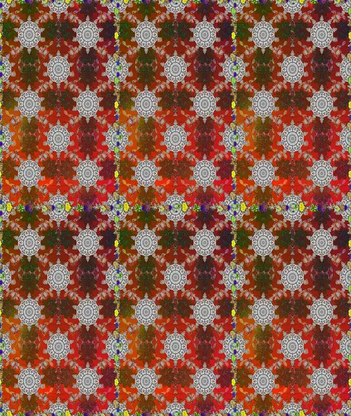 Renkli Bahar Temalı Kusursuz Arkaplan. Çocuk stili. Çiçekli, kusursuz bir arkaplan. Düz Çiçek Elementleri Tasarımı.