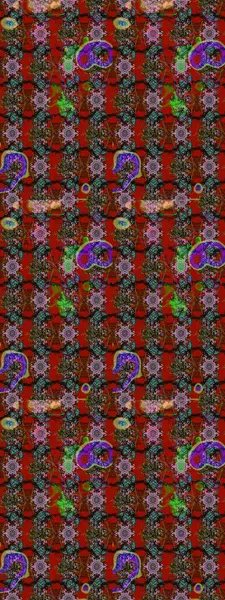 Raster illüstrasyonu. Renkli çizim kalıbı. Çiçek arkaplan. Çiçek duvar kâğıdı. Kırmızı, kahverengi ve gri renkli şirin tekstil.