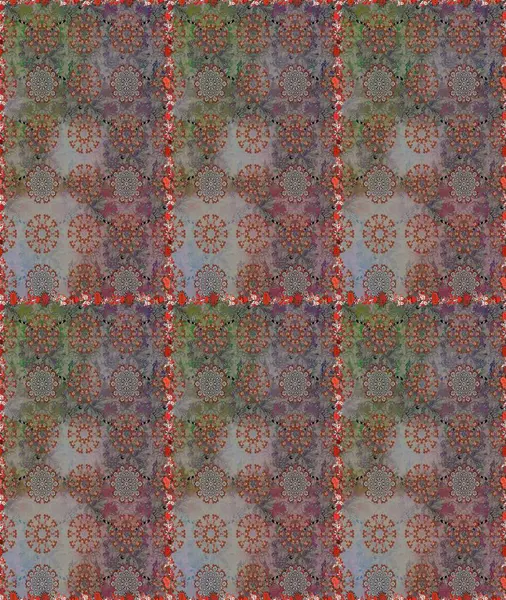 Blossoming background for printing on fabric, wallpaper and paper. Bright bouquets on a fashion grunge background. Cute seamless pattern with a small flower in a vintage style. Raster illustration.